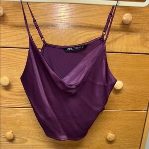 Zara Purple Satin Top